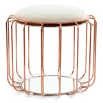 Pouf & Table d'Appoint "Comfortable" 50cm Beige & Rose