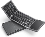 Clavier Bluetooth Pliable Avec Pavé Tactile, Clavier Pliable Rechargeable Avec Trackpad Pour Windows Ios Android Mac Smartphone Tablette Ordinateur Portable Pc - Disposition Qwertz De