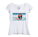 T-Shirt Femme Col Echancré Curling Is Cool Swag Barracuda L'agence Tous Risque Humour