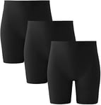 INNERSY Black Cycling Shorts Women Chub Rub Shorts Under Dresses Safety Shorts Leggings 3 Pack (X-Small, Black)