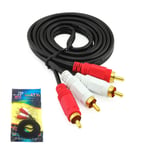 2RCA hane till 2RCA hane kontakt Musik Stereo Adapter Kabel Audio AUX Line för TV Ljud Högtalare Laptop Förstärkare 3m