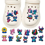 20 st Jibbitz Charms för Crocs Clog Lilo & Stitch Angel Cartoon Sko Dekoration Tillbehör