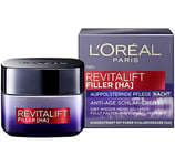 L'Oréal Paris Soin de nuit Revitalift Filler - Soin du visage anti-âge - Anti-rides et volume - Concentré d'acide hyaluronique - 2 x 50 ml