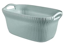 Curver Knit 40 Litre Laundry Basket, Misty Blue, 59.5 x 38.5 x 27.0 cm