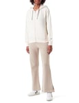 Champion Women's Legacy Icons W-Sweatsuits Heritage Stretch Terry Hooded Full-Zip Tracksuit, Off White/Light Brown, XL