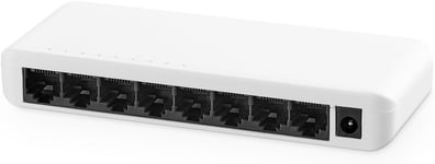 8 Port Gigabit Ethernet Switch,8 Ports 100/1000Mbps,Mini Hub Ethernet en Plastique Non géré pour Bureau et Montage Mural