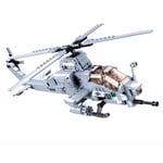 Model Building Block Bricks Ah 1Z Attack Viper Armed Helicopter  482 Pieces