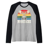 Moostache Beard Funny Moose Raglan Baseball Tee