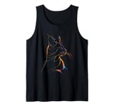 Vibrant Cat Silhouette Line Drawing Beauty Tank Top