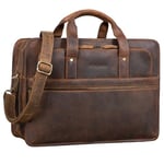 STILORD 'Yves' Serviette Cuir XL Homme pour Ordinateur 15.6 Grand Pouces Porte-Documents Sac à Bandoulière Sac de Professeur, Couleur:Marron Moyen