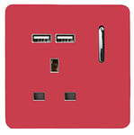 Trendi 1 Gang 13 Amp 2 x 2.1mA USB Switched Plug Socket