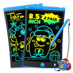 TEKFUN Lot 2 Tablette Dessin Enfants 8,5 Pouces LCD Ardoise Magique, Jouets Enfant 3 4 5 6 7 Ans Filles Garçons, Jouets éducatifs Cadeaux d'anniversaire de Noël pour Filles Garçons (2*Bleu)