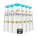 DOVE - Shampooing Soin quotidien - Technologie 2en1 - Aide à restaurer les cheveux en surface et en profondeur - Adapté à un usage quotidien (lot de 6x250ml)