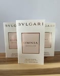 Bvlgari Omnia Crystalline Eau De Toilette 1.5ml Mini Spray Vials x 3 - New