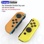 Orange Jaune - Étui En Silicone Pour Manette De Jeu Nintendo Switch, Pour Ns Et Nx, Protecteur De Pouce, Capuchon Pour Bouton Joy Con