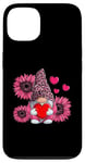 iPhone 13 Cute Pink Gnome Sunflower Valentines Day Case