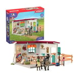 Sellerie du centre équestre, coffret avec 85 éléments inclus dont 1 cheval et 1 personnage, figurines pour enfants dès 5 ans -