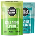 Hunter & Gather Collagen Powder Bundle | Hydrolysed Grass-Fed Bovine Collagen 400g & Wild Caught 300g Marine Collagen for Hair, Skin, Nails and Muscles | Supplements for Men and Women