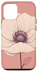 Coque pour iPhone 15 Pro Fleur de coquelicot pastel poudré minimaliste