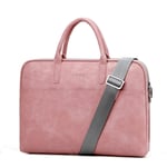 ZYDP Laptop Leather Computer Bag 14-inch 15.6-inch Waterproof Full Protective Tabs (Color : Enhanced pink, Size : 14 inches)