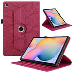 Coque pour Samsung Galaxy Tab S6 Lite 2022/2020 (SM-P610/SM-P615) 10.4 Pouces, Etui Premium Cuir PU Rotatif à 360 Degrés Flip Case Cover Fonction Support Housse pour Galaxy Tab S6 Lite - Rouge