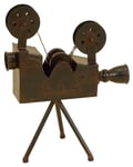 Deco 79 Metal Antiq Camera H, W-13024, Iron, Movie Projector on Tripod Stand, 12" x 7" x 15\