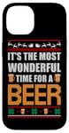 Coque pour iPhone 14 It's The Most Wonderful Time For A Beer Funny Ugly Christmas