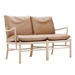 Carl Hansen - OW149-2 - Colonial Sofa, Vitoljad Ek, Lädergrupp C Sif - 95 - Soffor - Ole Wanscher - Brun