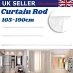 TELESCOPIC EXTENDABLE HEAVY DUTY NET VOILE CURTAIN RAIL ROD POLE 105-190CM UK