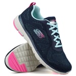 Womens Skechers Memory Foam Walking Running Lace Up Sports Trainers Shoes Size