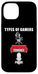 Coque pour iPhone 14 Types of Gamers: PC, Console, Phone Funny Gaming Dad & Teen