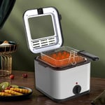 2.5L Adjustable Thermostat with Basket Electric Pot Grill Deep Fryer Frying Pan