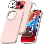 Coque Silicone Rose + Verres Trempes et Protections Camera Arriere X2 Pour iPhon