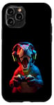 Coque pour iPhone 11 Pro Gaming Dinosaurs- Le T-rex joue aux jeux vidéo