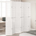 vidaXL Room Divider 6 Panels White Solid Wood Paulownia