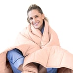 Luna Weighted Blanket for Adults | Individual Use | 6.8kg - 122x183cm - Single Size Bed | 100% Oeko-Tex Natural Cooling Cotton & Glass Beads | Heavy Cool Weight | Peach