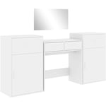 Vidaxl - Ensemble de coiffeuse 4 pcs blanc bois d'ingénierie Blanc