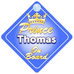 Crown Prince Thomas On Board Personalised Baby Boy Car Sign