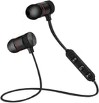 Écouteurs Bluetooth 4.1 Sans Fil,Sport Oreillettes Stéréo Anti-Bruit,Casque d'Écouteurs Anti-Transpiration confortable bon marché pour Divers Modèles Smartphone Ordinateur,Rouge Noir(Noir)(Q241)