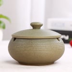 Askfat Keramik Stor Retro Creative Ugnsbakad Stengods Celadon Askfat Stoneware ancient green