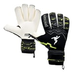 ​​Precision Fusion X Pro Roll Finger Giga Professional Football Adult's Goalkeeper Gloves, Black, 9.5