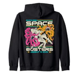 Space Busters Retro Video Game 80s Sci-Fi Vintage Comic Art Zip Hoodie