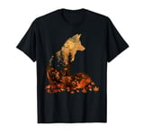 Cute Fox Lover Autumn Leaves Foxes Animal Wildlife T-Shirt