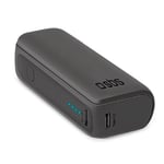 SBS NanoTube Powerbank med USB-A & USB-C 10W - 5.000 mAh - Svart