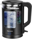 Electric Kettle 1.7L 3000W Quiet Fast Boil Glass Kettle with Keep Warm Function