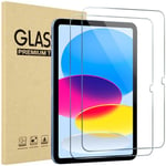 Procase 2 Verre Trempé pour iPad 10ème Génération 10.9 Pouces 2022, Modèle A2696, A2757, A2777, Film Protection Screen Protecteur, Anti Rayures Sans Bulles 0.33mm Épaisseur Dureté 9H