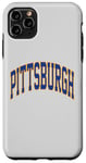 Coque pour iPhone 11 Pro Max T-shirt rétro Pittsburgh Throwback classique Pittsburgh bleu doré