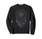 Mandala Centered Symmetric Patterned Web Dreamcatcher Sweatshirt