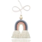 1 bit Macrame Rainbow Car Charm med träpärlor för hemmet, ZQKLA