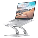 NULAXY Adjustable Laptop Stand, Aluminum Foldable Laptop Riser with Heat-Vent, Ergonomic Portable Computer Stand Compatible with 10-17" Up to 22 Lbs Laptops, MacBook, Dell, HP, Samsung (Silver)